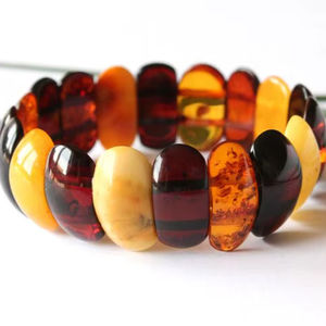 Bracelets en résine unisexe jaunes avec motif de verrouillage classique, bracelets à perles extensibles pour anniversaire, fête, cadeaux de mariage - Product Image 4