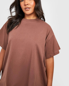 Camiseta con estampado personalizado para mujer con hombros caídos, ropa de calle, camisetas de manga corta holgadas lisas de algodón de gran tamaño - Product Image 6