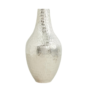 Florero de hierro de metal de Calidad exclusiva hecho a mano, florero de mesa plateado de diseño vintage, hogar, hotel para uso en bodas - Product Image 1