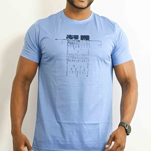 เสื้อยืดผ้าฝ้ายโพลีเอสเตอร์แบบสะพายไหล่ของผู้ชาย OEM เสื้อยืดกันการพองที่ทนทานสีทึบออกแบบโลโก้ได้เองจากเสื้อผ้า - Product Image 6