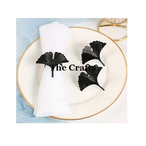 Leaf Design Gold Color <b>Tissue</b> Ring Customized Size And Shape Napkin Rings Holder For Home Hotel <b>Wedding</b> Restaurant Use - Product Image 3