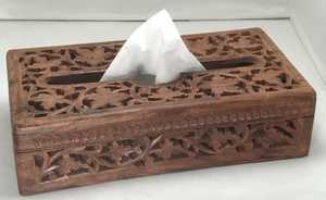 Caja de pañuelos con incrustaciones de madera de camello de lujo, caja de almacenamiento de madera con diseño Floral para servilletas, caja de pañuelos para uso en la sala de estar - Product Image 3