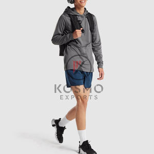 Pantalones cortos de gimnasio de entrenamiento 2 en 1 para hombre, capa deportiva de patrón sólido con pantalones cortos para correr de doble capa, servicio OEM disponible - Product Image 5