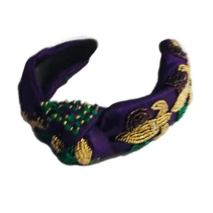 Mardi gras Headband Sequin Headband New Orleans Masquerade Party Feather Cocktail Head Wear