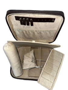 Étui à cosmétiques en cuir bohème artisanal, fermeture éclair, sac organisateur de cosmétiques souple, multifonction, OEM/ODM Inde - Product Image 3