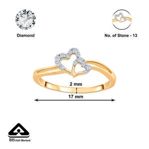 Anillo de Oro con Diamantes Entrelazados en Forma de Corazón - Product Image 5