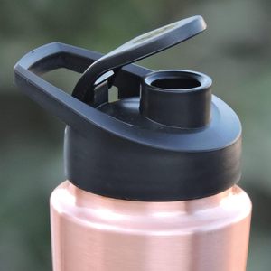Bouteille d'eau en cuivre Divris, finition martelée, réutilisable, design moderne, couvercle de voyage inclus, écologique, utilisation en extérieur, modèle NJC-6701H - Product Image 3