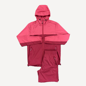 OEM personnalisé été coupe-vent veste short ensemble nylon polyester coupe-vent fermeture éclair à capuche grande taille hommes survêtement deux pièces - Product Image 1