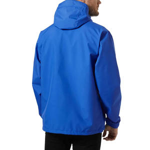 Veste coupe-vent légère bleue pour hommes Veste de pluie imperméable coupe-vent d'extérieur Capuche réglable Processus teint de haute qualité Nouveau - Product Image 2