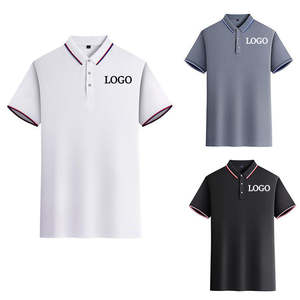 Logotipo personalizado de alta calidad al por mayor de punto sólido 100% algodón de los hombres para camisas en stock multicolor transpirable de secado rápido - Product Image 1