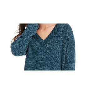 เสื้อคาร์ดิแกนไหมพรมคอวีสำหรับเด็กผู้หญิงสไตล์ฮิปปี้ สีฟ้า ไซส์ X-Small ระบายอากาศได้ดีและทันสมัยสำหรับฤดูใบไม้ร่วงและฤดูหนาว - Product Image 2