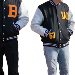 Vestes de baseball universitaire surdimensionnées à col montant style rue populaire sur mesure unisexe, vestes d'hiver à capuche en tissu Letterman pour hommes - Product Image 3