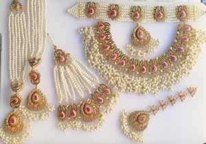 Ensembles de bijoux de mode de mariage antique femmes collier élégant indien boucles d'oreilles bijoux - Product Image 2