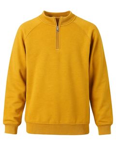 Sudadera de manga raglán para hombre, con cremallera de un cuarto, de forro polar, cálida, informal, de invierno, suave, mezcla de algodón, cómoda, para uso diario, OEM personalizado - Product Image 1