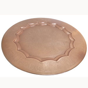Assiette ronde en métal de luxe patine grise assiettes de service pour restaurant maison assiettes décoratives personnalisées en vrac artisanat - Product Image 5