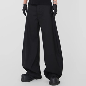 Pantalon de survêtement à jambes larges pour femmes Joggers avec bouton décoration Logo motif manches longues épais tricoté Cargo pantalon lavé Technics - Product Image 1