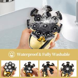 Kit de rasoir électrique rechargeable sans fil pour hommes, rasoir électrique humide/sec, tondeuse nasale fonctionnelle, étanche IPX7, alimentation USB pour hommes chauves - Product Image 3