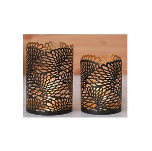 Bougeoirs votifs en métal de qualité supérieure de style victorien avec finition antique et finition marron, idéaux pour un décor festif - Product Image 3