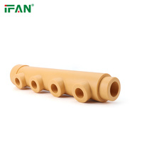 Фитинги ipan, прямые продажи, полипропиленовые фитинги, DIN 8077/8078 PPR, фитинги 32-63 мм, желтые четырехходовые коллекторы, пластиковые фитинги PPR