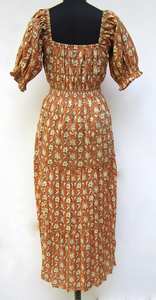 2023 Collection vente en gros tie-dye caftan robe longue col en v fleuri sans manches 100% coton coupe ample bouton respirant naturel - Product Image 2