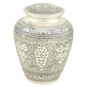 Urnes de crémation pour adultes en laiton de haute qualité avec des feuilles urnes funéraires en métal fini or et noir pour les cendres humaines - Product Image 6