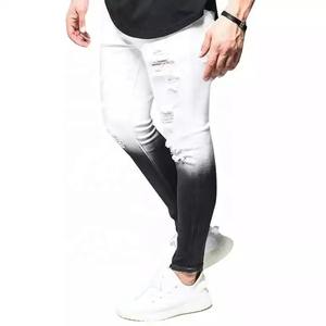 Pantalones Vaqueros Rectos para Hombre, Estilo Urbano, Lavado, Ajustados, Blancos - Product Image 1