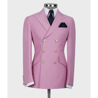 Costume de Mariage et d'Affaires Formel Homme Coupe Droite 2 Pièces Blazer Croisé à Trois Boutons Pantalon Col en V Imprimé Grande Taille
