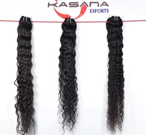 Cuticule brute alignée naturel ondulé brut vietnamien pas de perte pas d'enchevêtrements faisceaux trame noire Top vente trame cheveux cheveux humains - Product Image 1