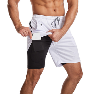 Fashions Multi-functional Design Jogger Shorts Breathable 2 in 1 Men's Gym Shorts - Product Image 4