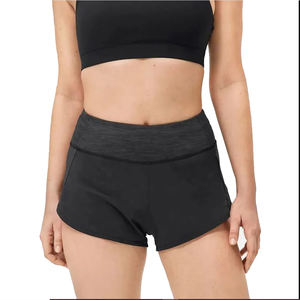 Shorts de sport compressifs pour femmes, couleur unie, haute qualité, avec effet froncé aux fesses, pour le cyclisme, la gym et le yoga, vente en gros - Product Image 1