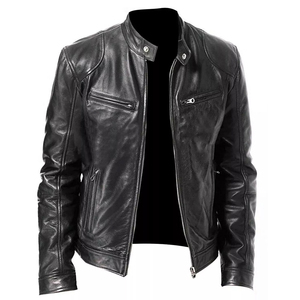 Chaquetas de motorista de cuero de alta calidad con logotipo personalizado para hombres y mujeres, chaquetas de motorista de cuero desgastado - Product Image 5