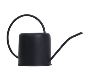Arrosoir rond en métal noir pour jardin, design moderne |   Pot à eau durable et écologique pour plantes d'intérieur et d'extérieur, utilisation en jardin - Product Image 1