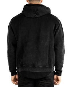 Sudadera con Capucha Negra Extra Grande de Primera Calidad, Lavada a la Piedra, Estilo Vintage, para Hombre, Sudadera con Capucha Lavada al Ácido - Product Image 3