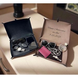 ถาดหนังใส่ของขวัญของที่ระลึกสำหรับเจ้าบ่าวถาดใส่อาหารแบบสั่งทำมีห่วงสลักลายได้ LTY-0030B - Product Image 6