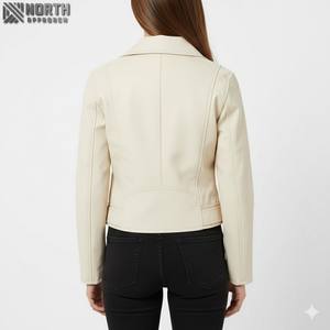 Veste en cuir pour femme, de qualité supérieure, en cuir véritable, tricotée, décontractée, taille adulte, personnalisable - Product Image 2