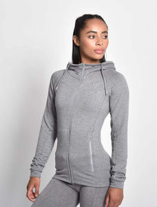 ชุดวอร์มผ้าถักผสมสแปนเด็กซ์/คอตตอนแบบรักษ์โลก แขนยาว สีพื้น ซิปหน้า พร้อมโลโก้สั่งทำด้านหน้า สำหรับผู้หญิง - Product Image 6