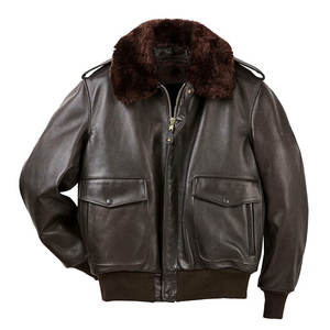 Chaqueta de Cuero Clásica para Hombre con Forro de Borrego, Logotipo Frontal, Ecológica, Cálida, para Uso Diario en Invierno - Product Image 1