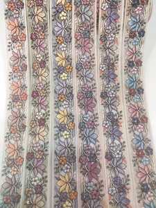Garnitures de dentelle de broderie colorées à la mode chaude robe faite à la main tissu de mariage placé - Product Image 3
