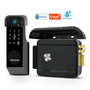 قفل باب رقمي أوتوماتيكي ذكي للأبواب الخارجية مقاوم للماء مع بصمة الإصبع وواي فاي للفنادق والشقق متوافق مع تويا وتي تي لوك - Product Image 2