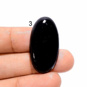 Calidad Premium 100% ónix negro Natural corte suelto piedra preciosa PIEDRA DE ónix negro regalo para ella negro ónix cristal piedra preciosa cabina a granel - Product Image 3