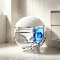 WC intelligent électrique moderne avec bidet intégré, style japonais, en forme d'œuf, noir et or, fabriqué en Chine