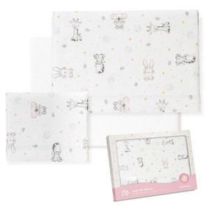 Juego de 3 Piezas de Ropa de Cama para Cuna con Diseño de Koala, Sábanas de Franela Tejida con Patrón de Personajes para Bebé - Product Image 1