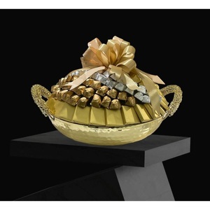 Nouvelle arrivée vintage design hôtel restaurant chocolat servant des plats meilleure qualité forme ovale martelé bol de chocolat en métal - Product Image 2