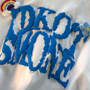 เสื้อยืดพิมพ์ลายแบบกำหนดเองสำหรับชายและหญิงทรงหลวมโอเวอร์ไซส์ผ้าฝ้าย100% พิมพ์ลายพัฟ3D ออกแบบได้ตามต้องการ - Product Image 2