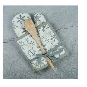 Heat Oil Proof Light Color <b>Oven</b> mitten Thickened Promotional Hot Holders 100% Organic Cotton Knitted GOTS Certificate Potholder - Product Image 1