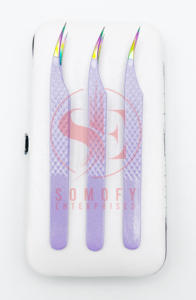 Pinzas Profesionales para Pestañas en Forma de Delfín, Acero Inoxidable, Agarre de Diamante, Punta Curva, Mango Plano Antideslizante, Precisión de 10 mm - Product Image 2