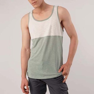 Débardeur de sport décontracté pour homme, personnalisable avec logo, séchage rapide, en coton et polyester respirant, idéal pour l'été, la gym, grandes tailles, color block - Product Image 4