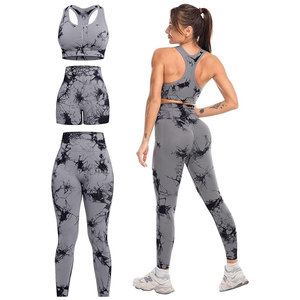 Offre Spéciale nouvelle couleur femmes léger ensemble de sport course à pied nu sentiment entraînement costumes Fitness Yoga porter 3 pièces ensemble de sport - Product Image 5