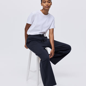 Logo personnalisé unisexe pantalons de survêtement à capuche ensemble hiver vierge survêtement coupe-vent hiver Baggy évasé joggers Vintage jean femmes - Product Image 4