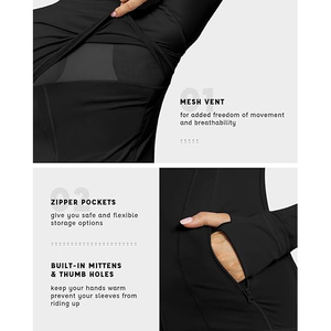 Women Full Sleeve Zipper Stand Collar Solid Black Fitness Jacket Quick Dry Regular Fit All Seasons Leisure <b>Tops</b> - Product Image 5